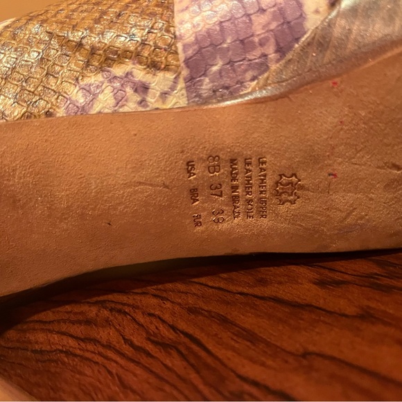 Aldo Sz 8 Skin Print Peep Toe Platform Heels - Picture 6 of 12